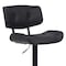 Armen Living Brooklyn Adjustable Swivel Black Faux Leather and Black Wood Bar Stool with Black Base LCBRBABLBL - alternate 3